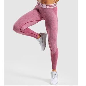 Gymshark Flex Leggings, Beet marl/chalk pink.